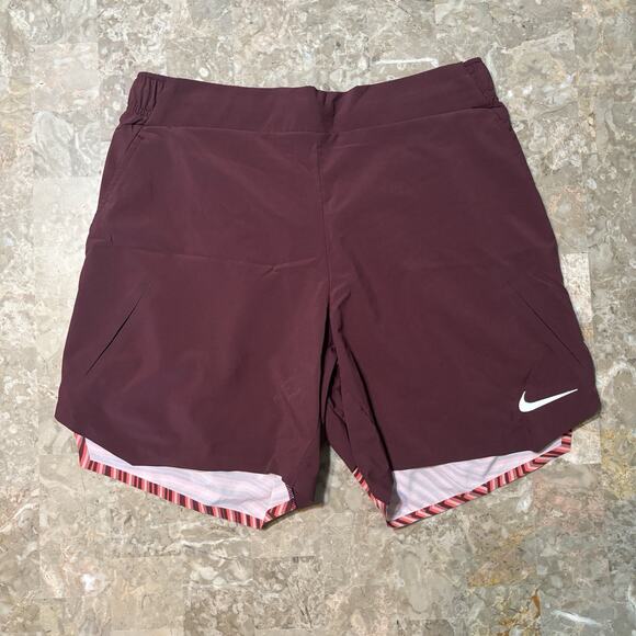 Nike Court Shorts Mens Large Red Slam Advantage Tennis 7” Roland Garros DV0704 - Picture 1 of 10